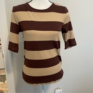 NWT LOFT Brown and Tan striped Women's Top